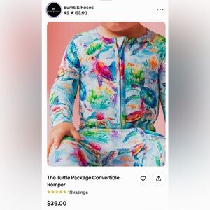 Bums and Roses The Turtle Package Convertible Romper